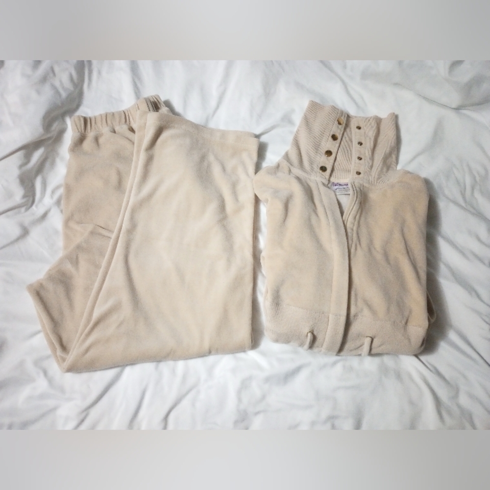 Cozy Beige zip up jacket and Pants Set